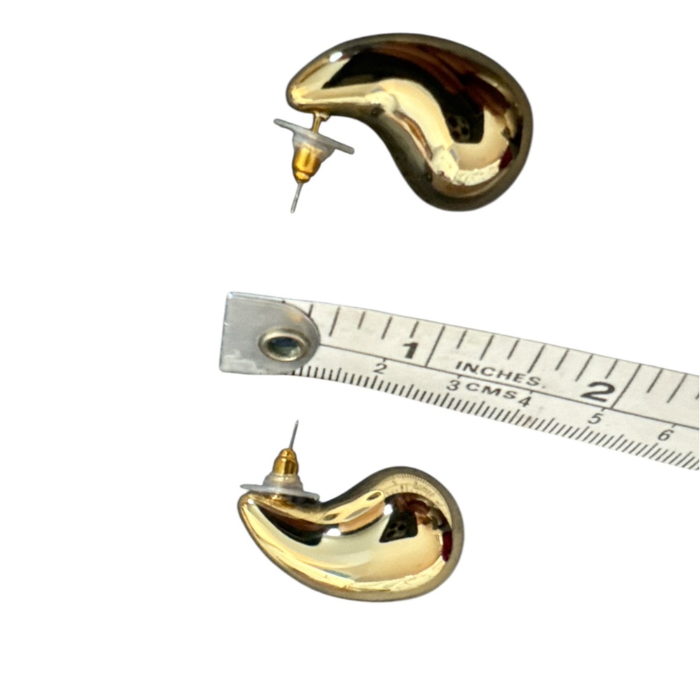 Teardrop Gold Toned Earrings Fashion Jewelry NWOT - Picture 4 of 5